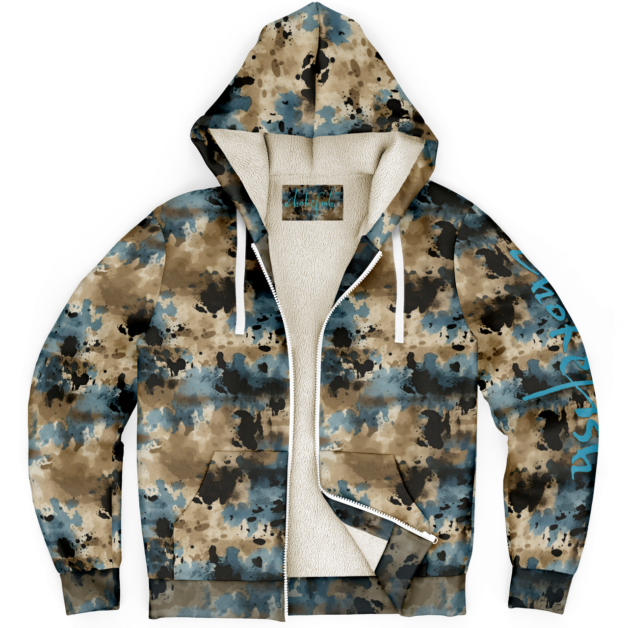 Chokefish™ Microfleece Zip-Up Hoodie Acid-Wash Colors-014