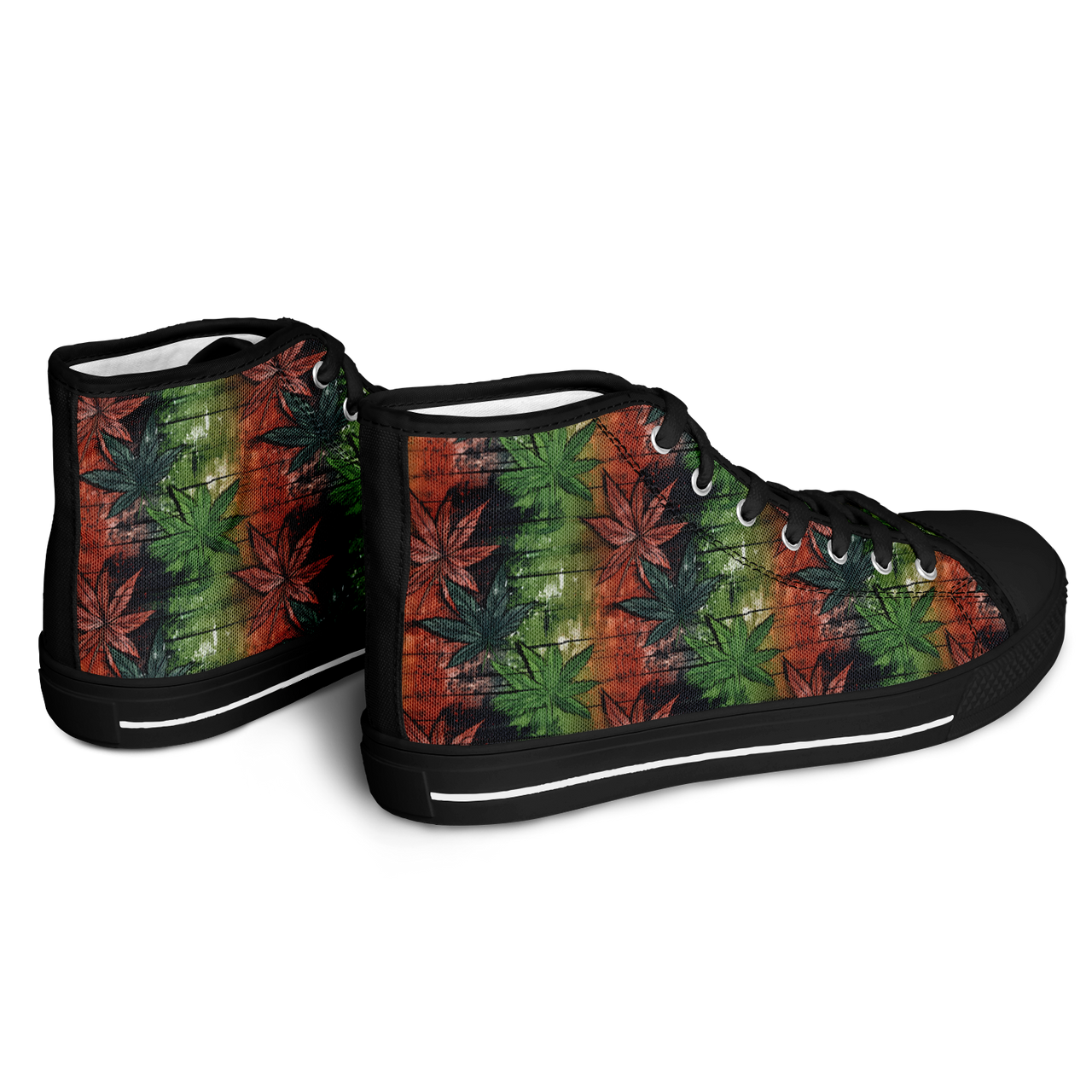 Chokefish™ Urban Peak Retro High Tops-Cannabis-005-2