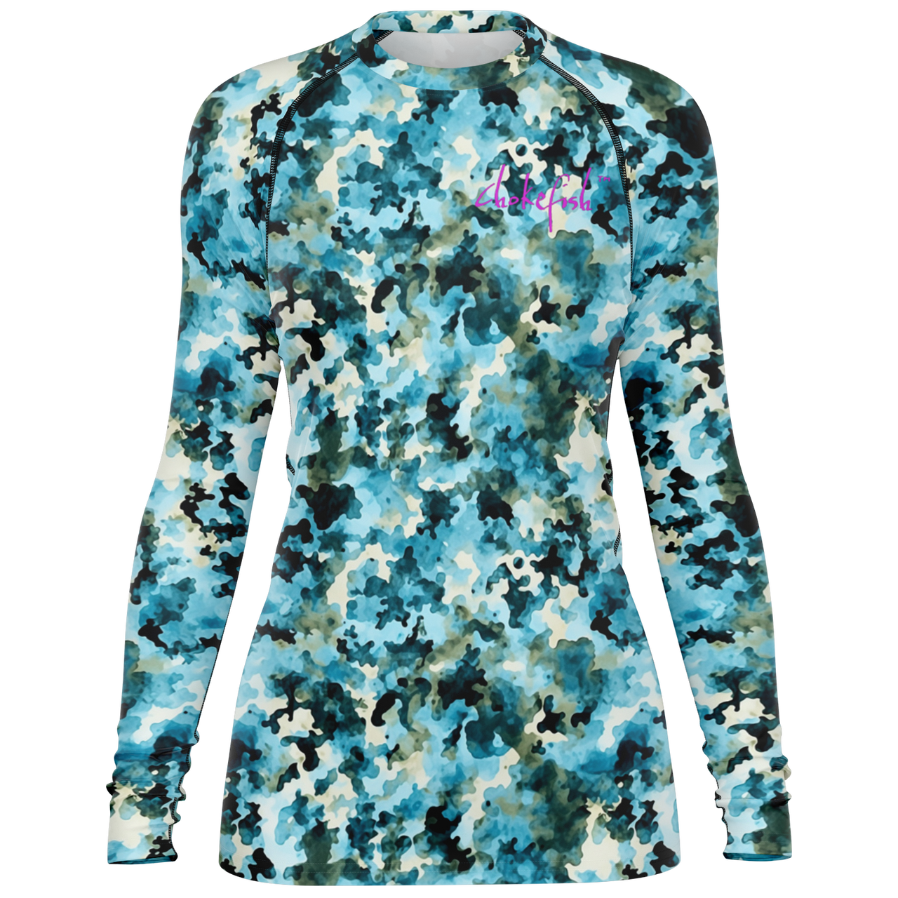 Chokefish™ Long Sleeve Rashguard Acid-Wash Woman's Shirt-013