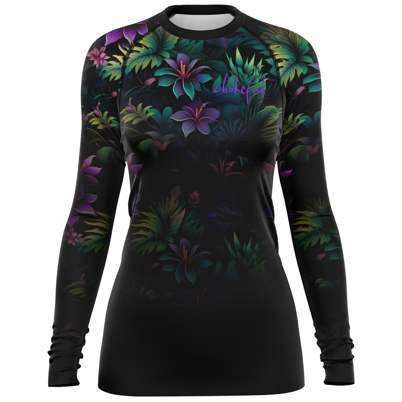 Chokefish™ Long Sleeve Rashguard Floral Woman's Shirt-003