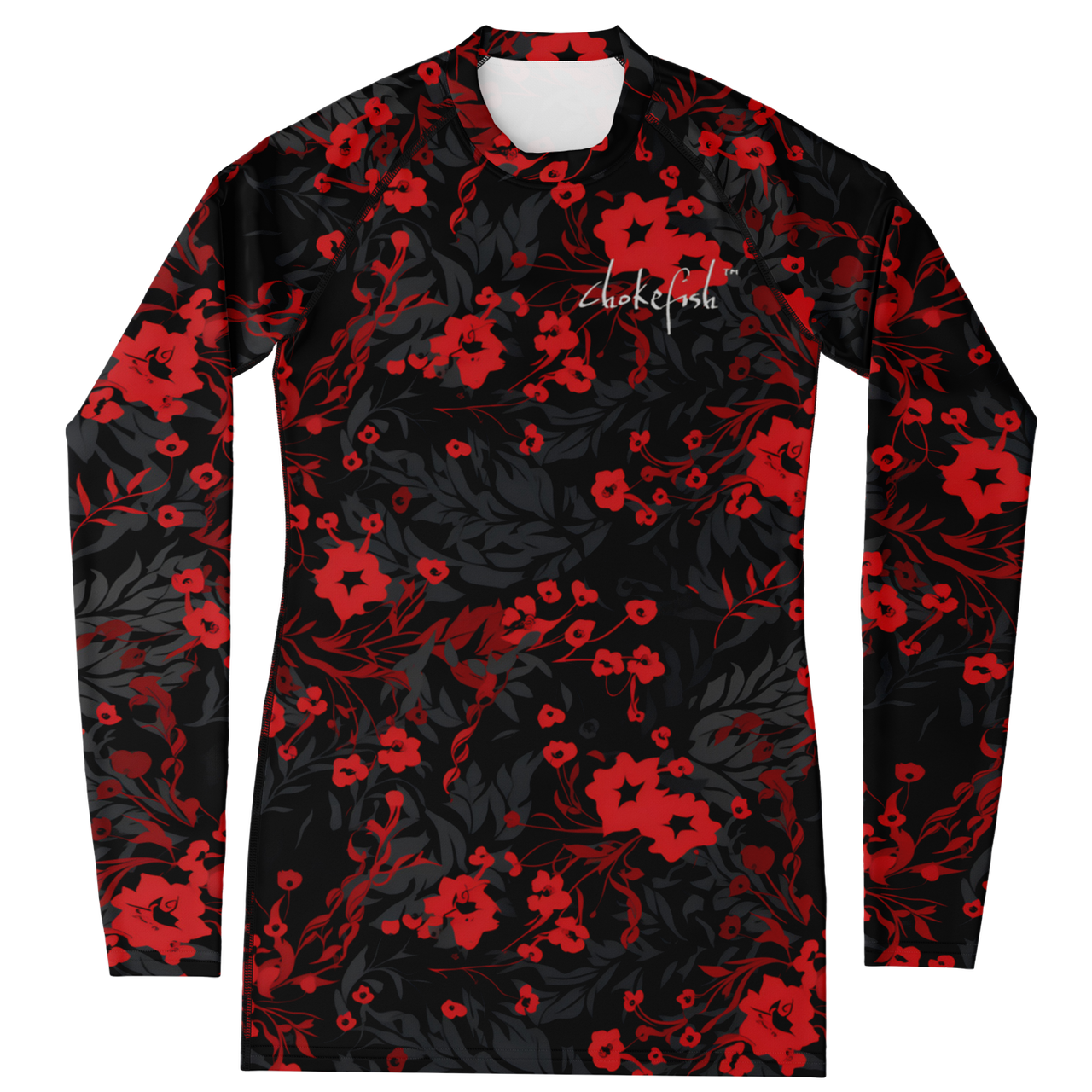 Chokefish™ Long Sleeve Rashguard Floral Woman's Shirt-001