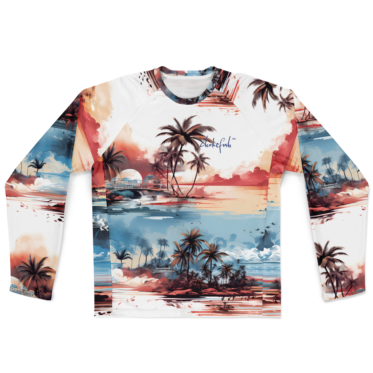 Chokefish™ Long Sleeve Every Day All Weather Trees&Boats Shirt Men's-001