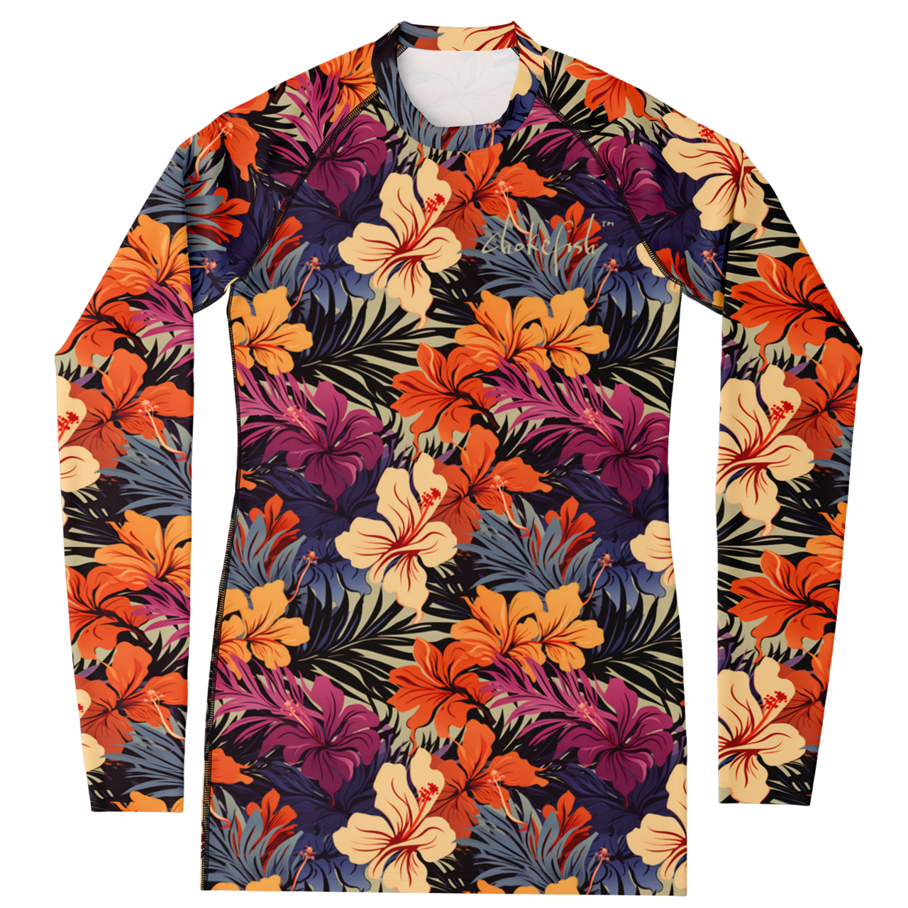 Chokefish™ Long Sleeve Rashguard Floral Woman's Shirt-007