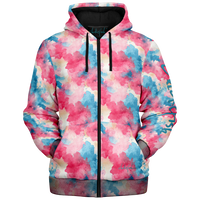 Chokefish™ Microfleece Zip-Up Hoodie Acid-Wash Colors-001B