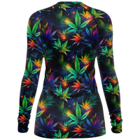Chokefish™ Long Sleeve Rashguard Cannabis Woman's Shirt-003