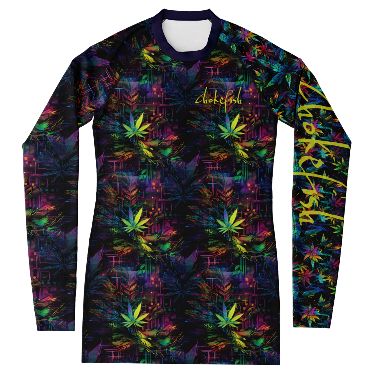 Chokefish™ Long Sleeve Rashguard Cannabis Woman's Shirt-009