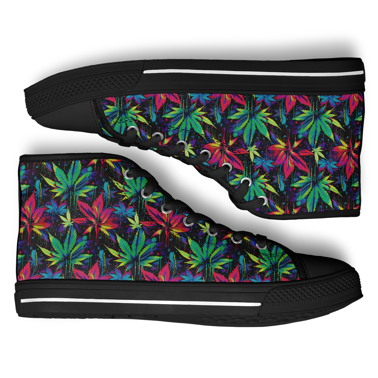 Chokefish™ Urban Peak Retro High Tops-Cannabis-010-2