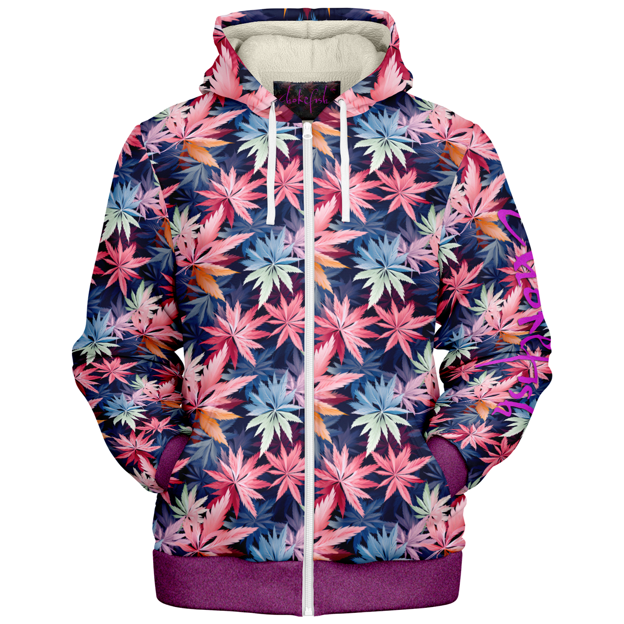 Chokefish™ Microfleece Zip-Up Hoodie Cannabis-006