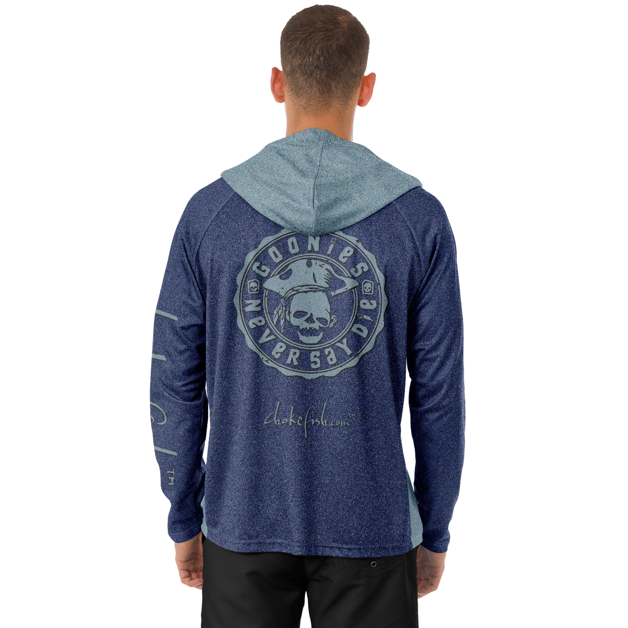Chokefish™ Long Sleeve Every Day All Weather Hooded "Goonies Never Say Die" Shirt Men's - SLE