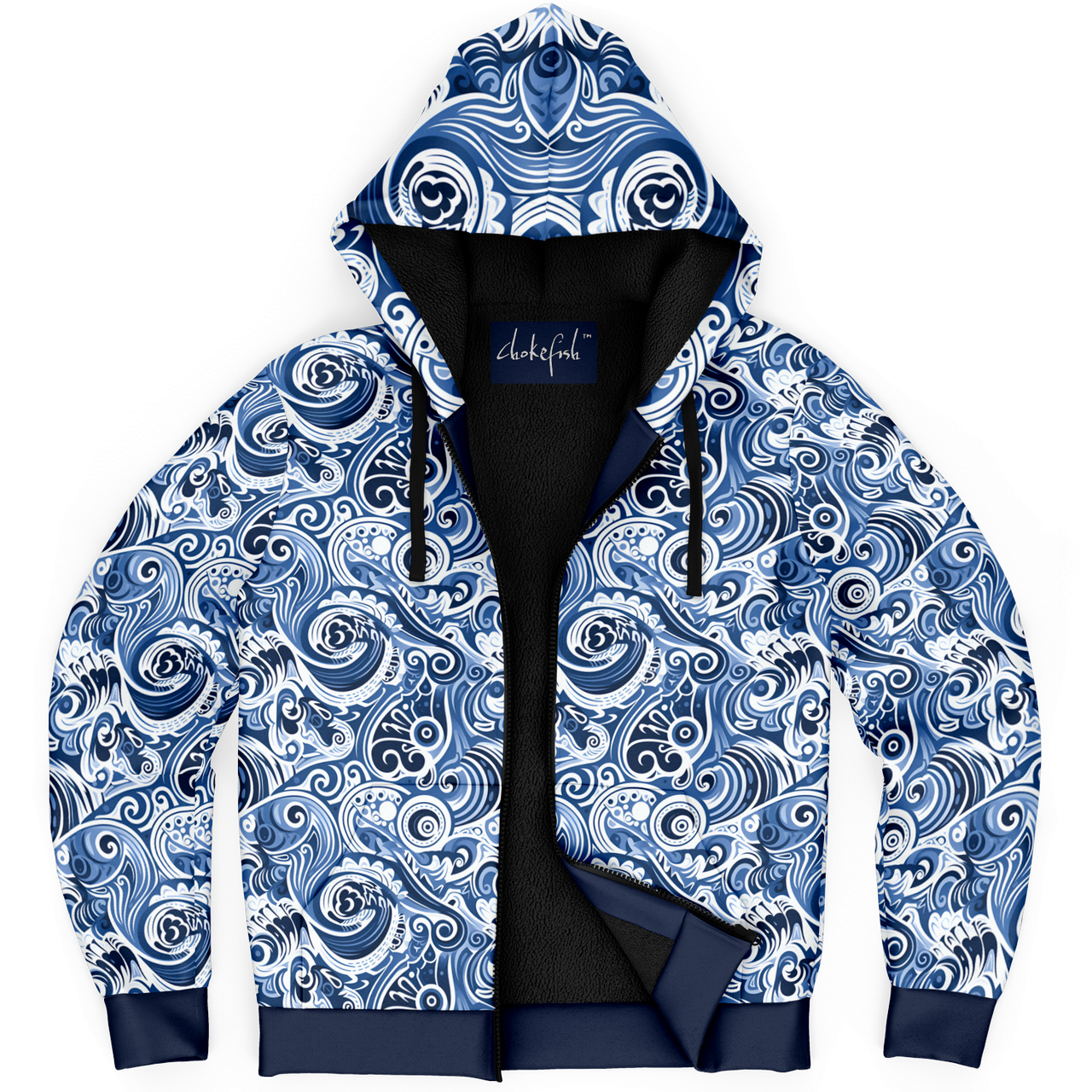 Chokefish™ Microfleece Zip-Up Hoodie Maori-002-2B
