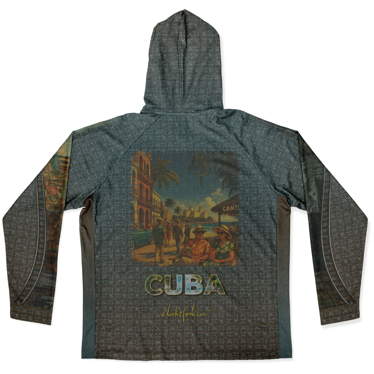 Chokefish™ Long Sleeve Every Day All Weather Shirt Men's Hooded Story-Of-Cuba