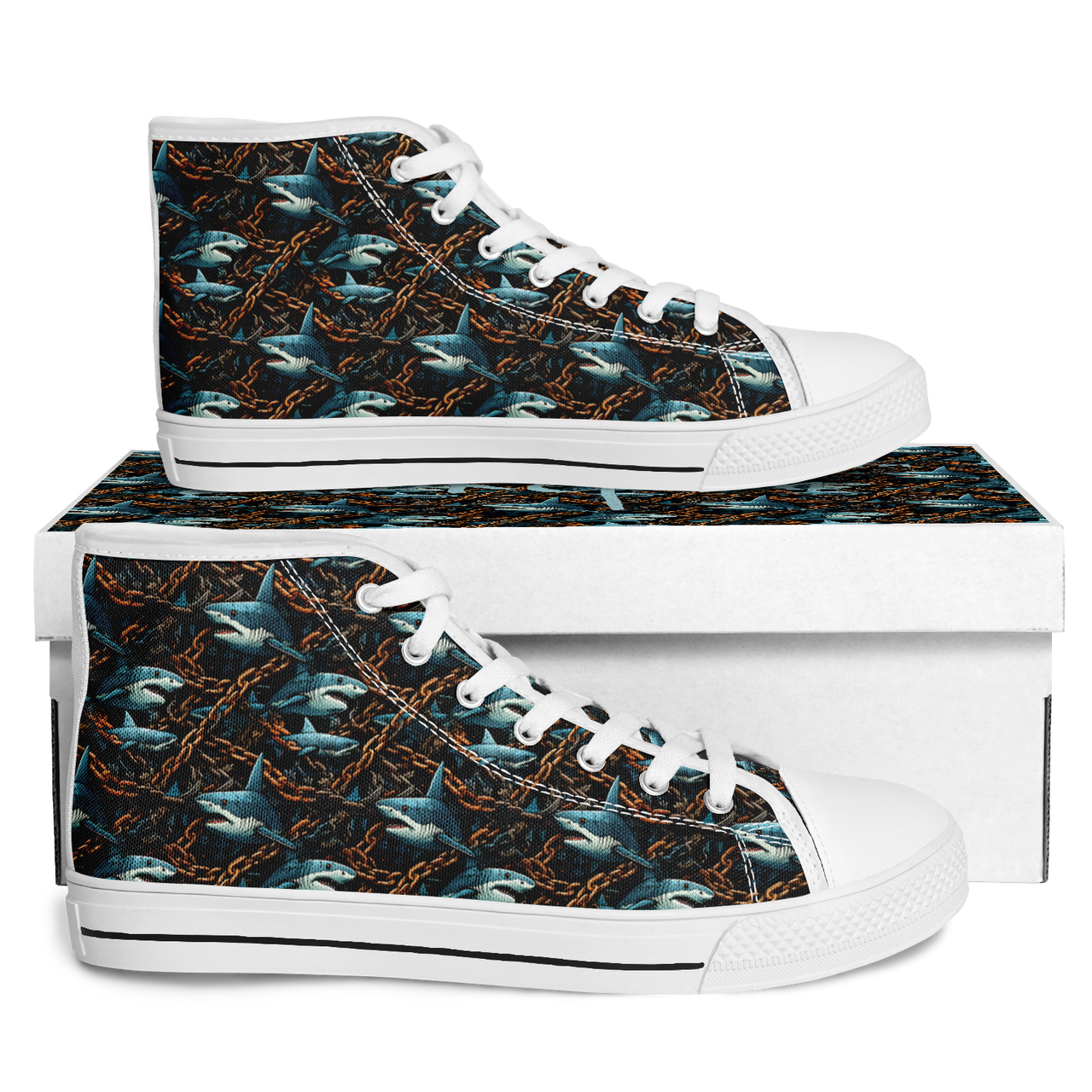 Chokefish™ Urban Peak Retro High Tops-Marine-009