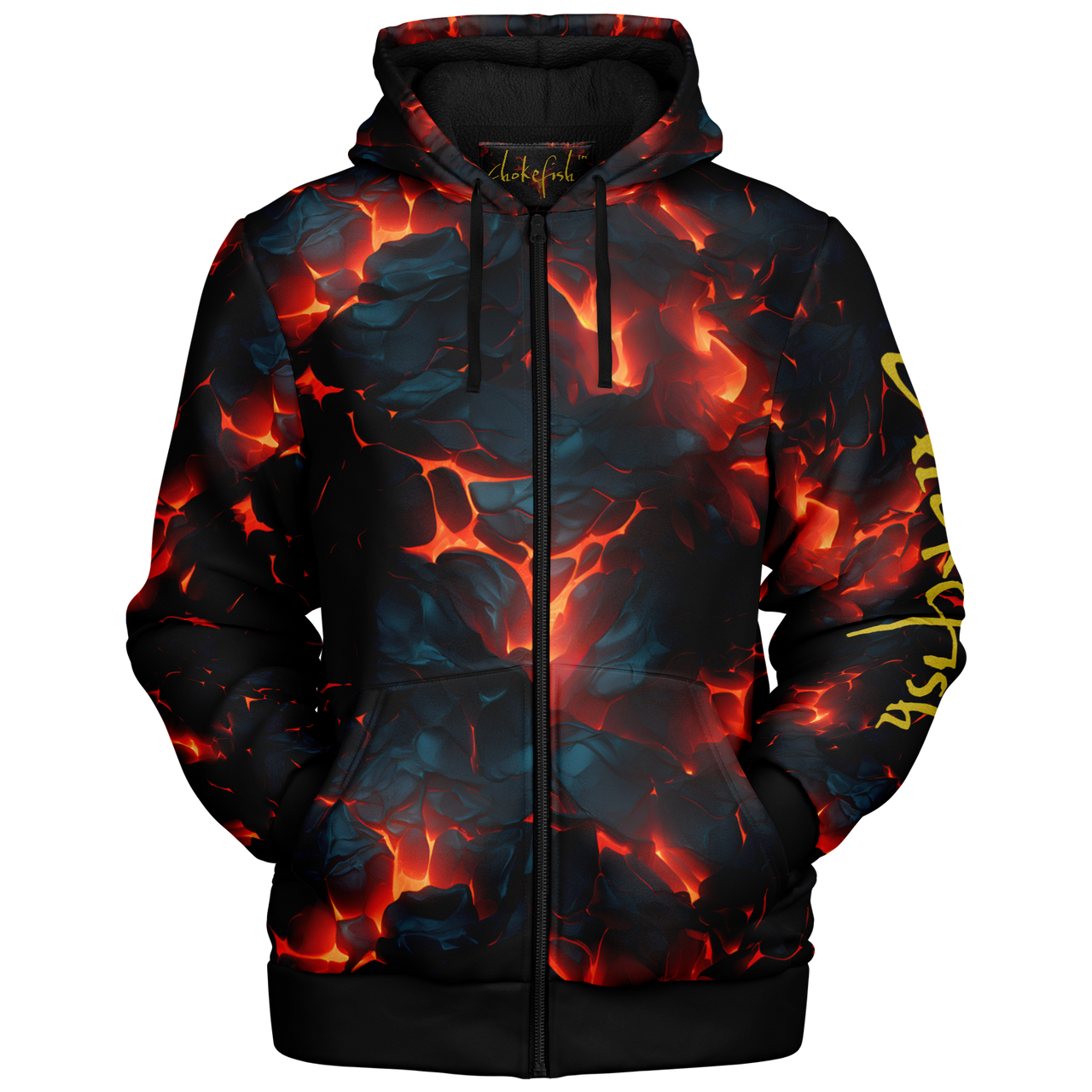 Chokefish™ Microfleece Zip-Up Hoodie Volcano-001B