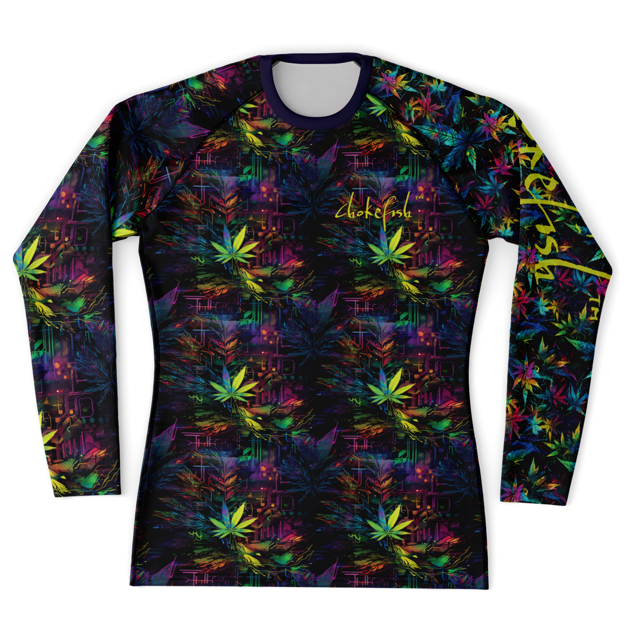 Chokefish™ Long Sleeve Rashguard Cannabis Men's Shirt-015
