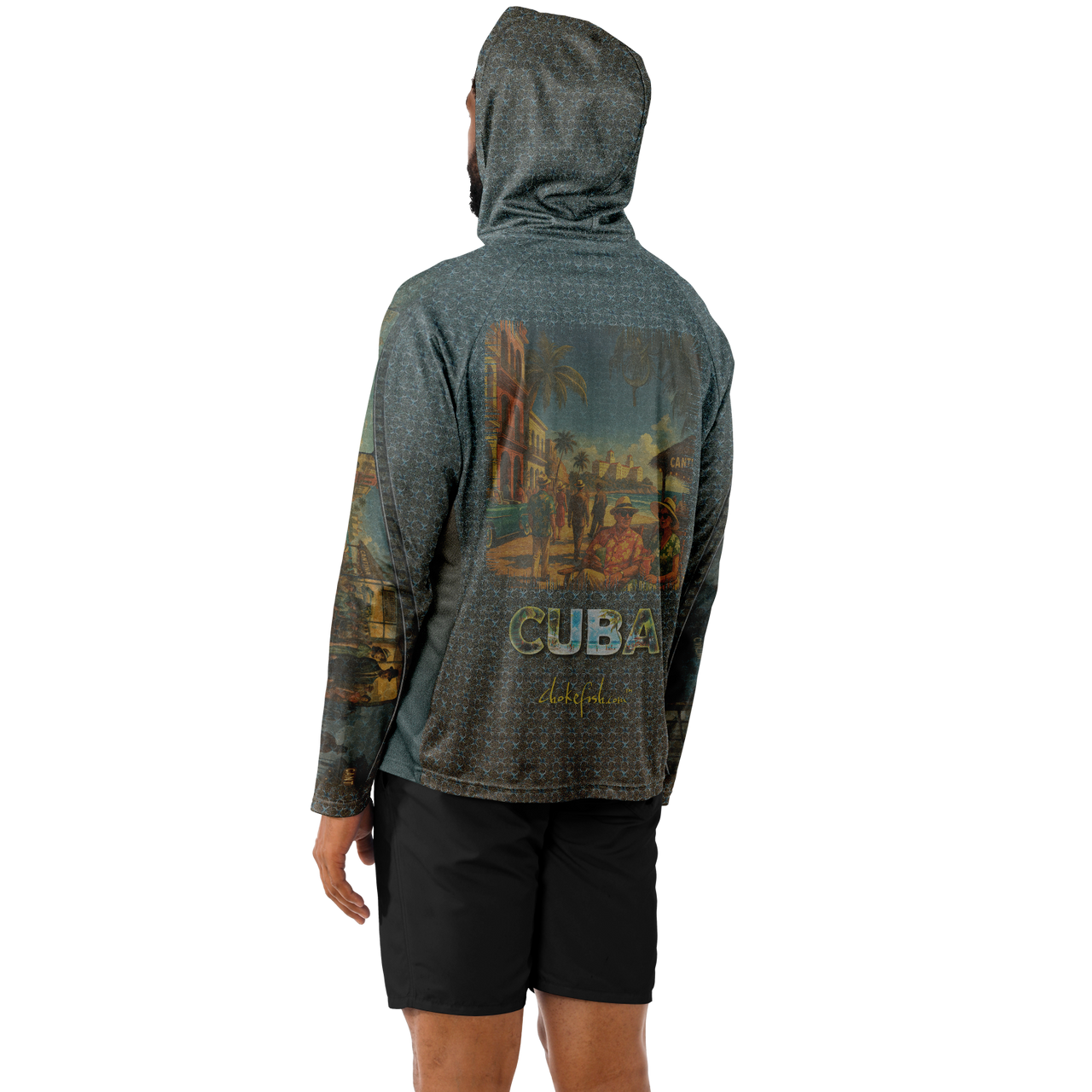Chokefish™ Long Sleeve Every Day All Weather Shirt Men's Hooded Story-Of-Cuba