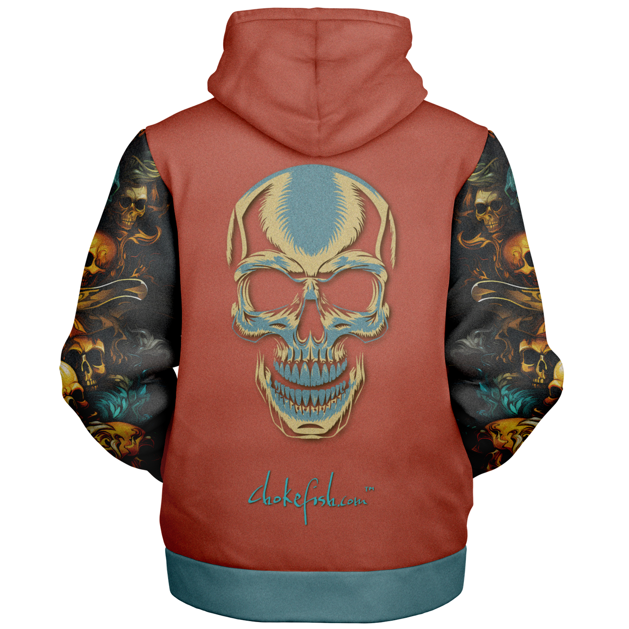 Chokefish™ Microfleece Zip-Up Hoodie Skulls-001B