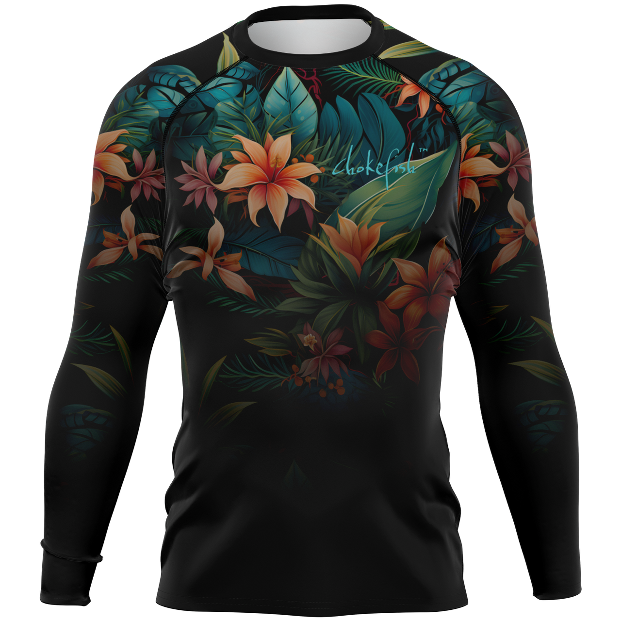 Chokefish™ Long Sleeve Rashguard Floral Men's Shirt-005