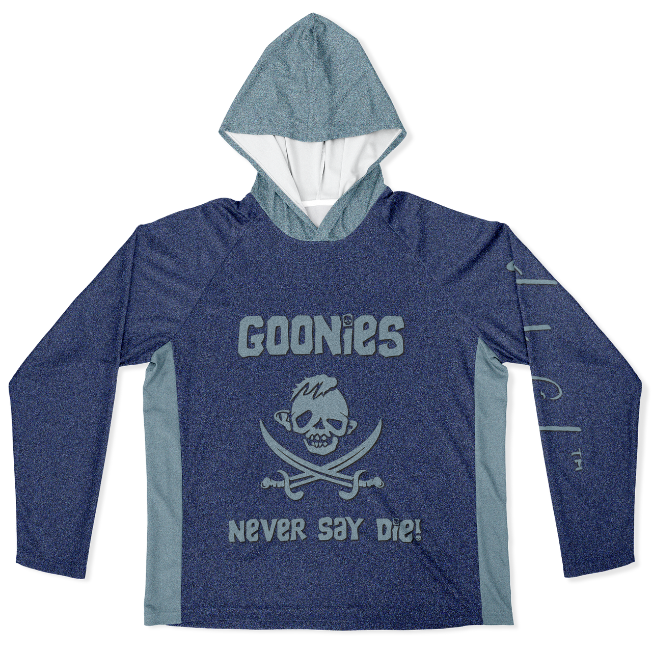 Chokefish™ Long Sleeve Every Day All Weather Hooded "Goonies Never Say Die" Shirt Men's - SLE