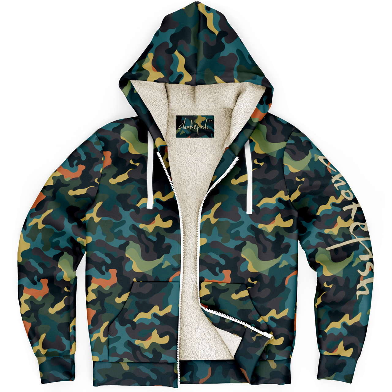 Chokefish™ Microfleece Zip-Up Hoodie Camouflage-010