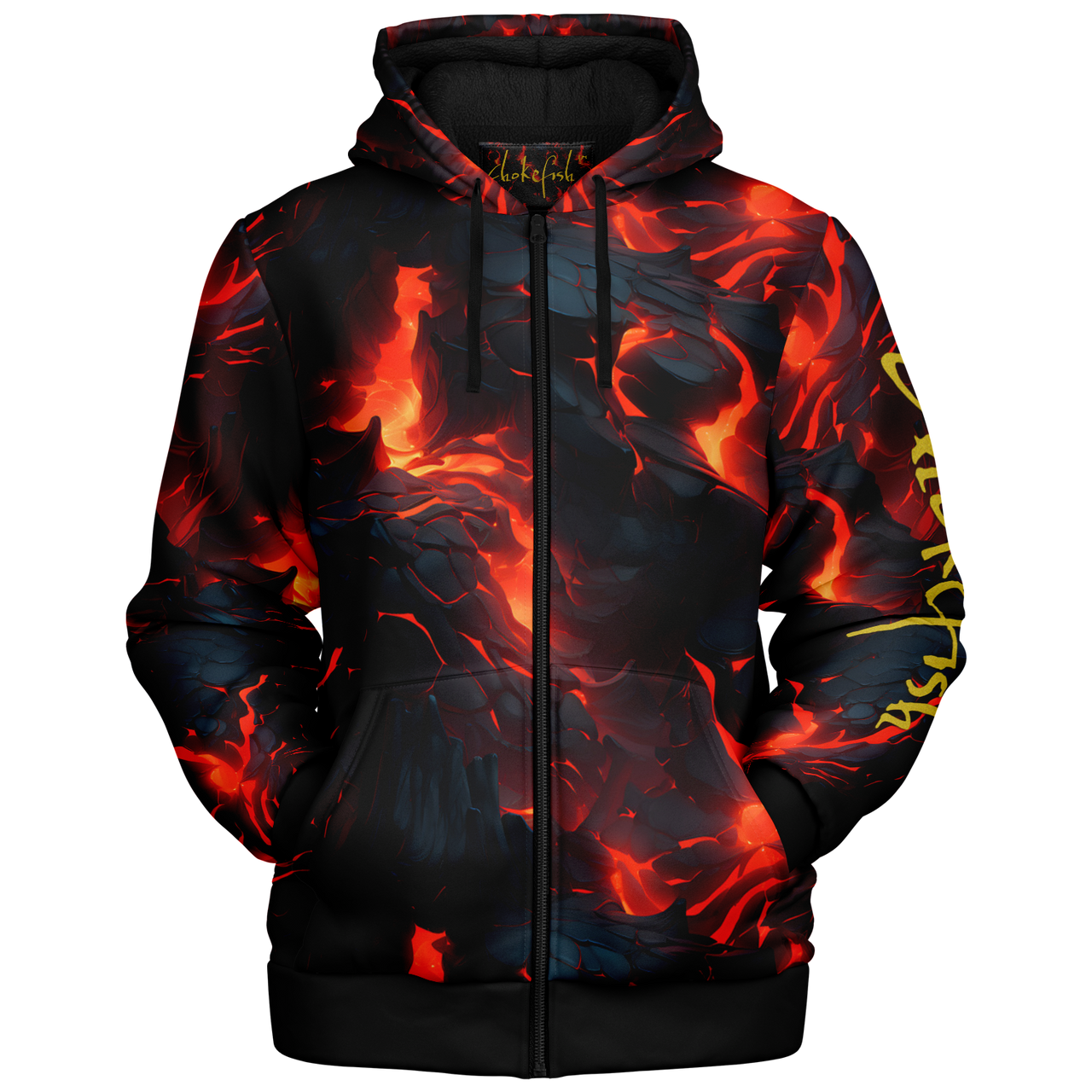 Chokefish™ Microfleece Zip-Up Hoodie Volcano-003B