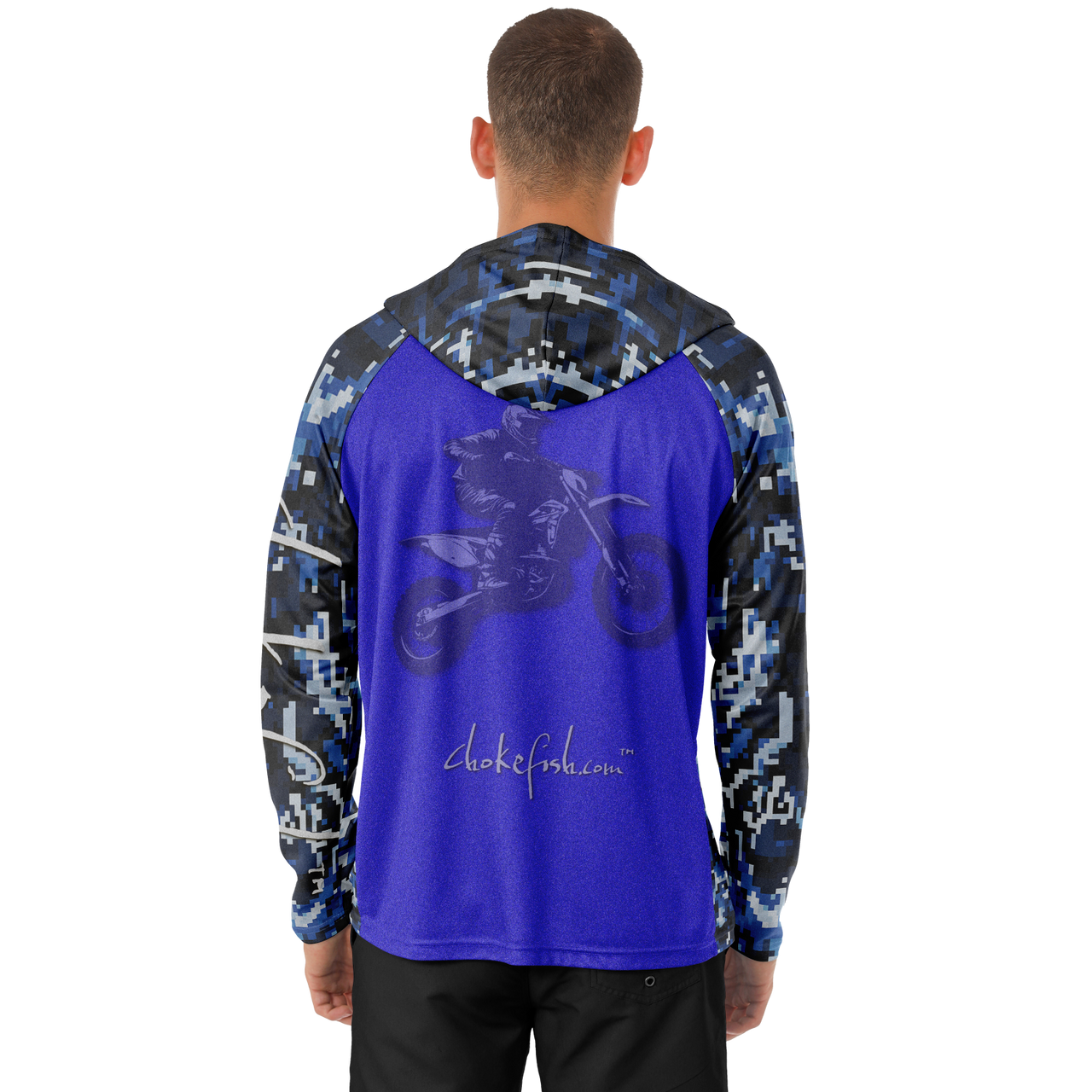 Chokefish™ Long Sleeve Every Day All Weather Hooded Shirt Men's-Motocross-002