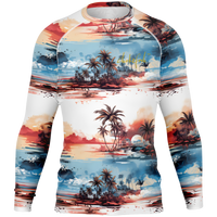 Chokefish™ Long Sleeve Rashguard Trees&Boats Men's Shirt-001