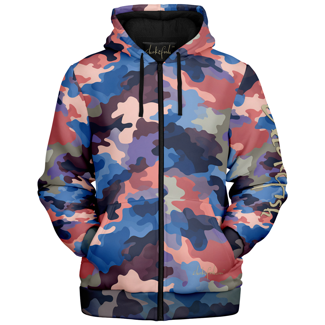 Chokefish™ Microfleece Zip-Up Hoodie Camouflage-004B