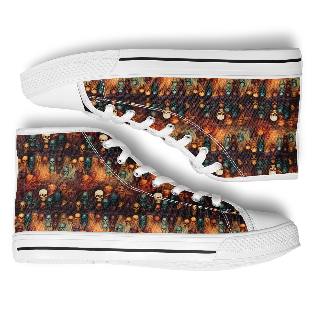 Chokefish™ Urban Peak Retro High Tops-Skulls-001