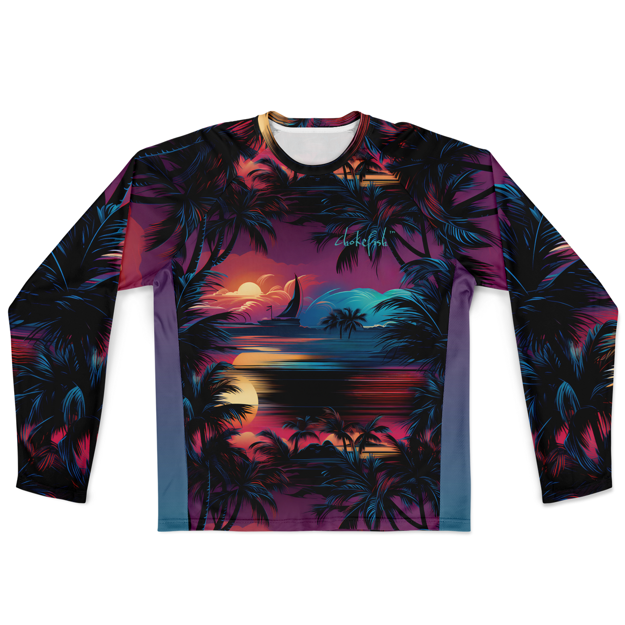 Chokefish™ Long Sleeve Every Day All Weather Trees&Boats Shirt Men's-010