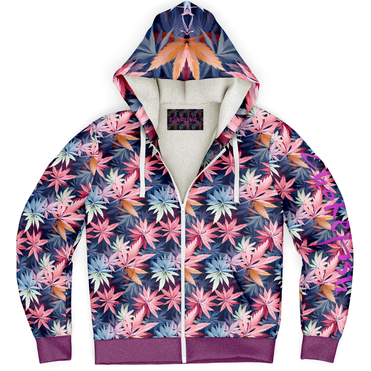 Chokefish™ Microfleece Zip-Up Hoodie Cannabis-006
