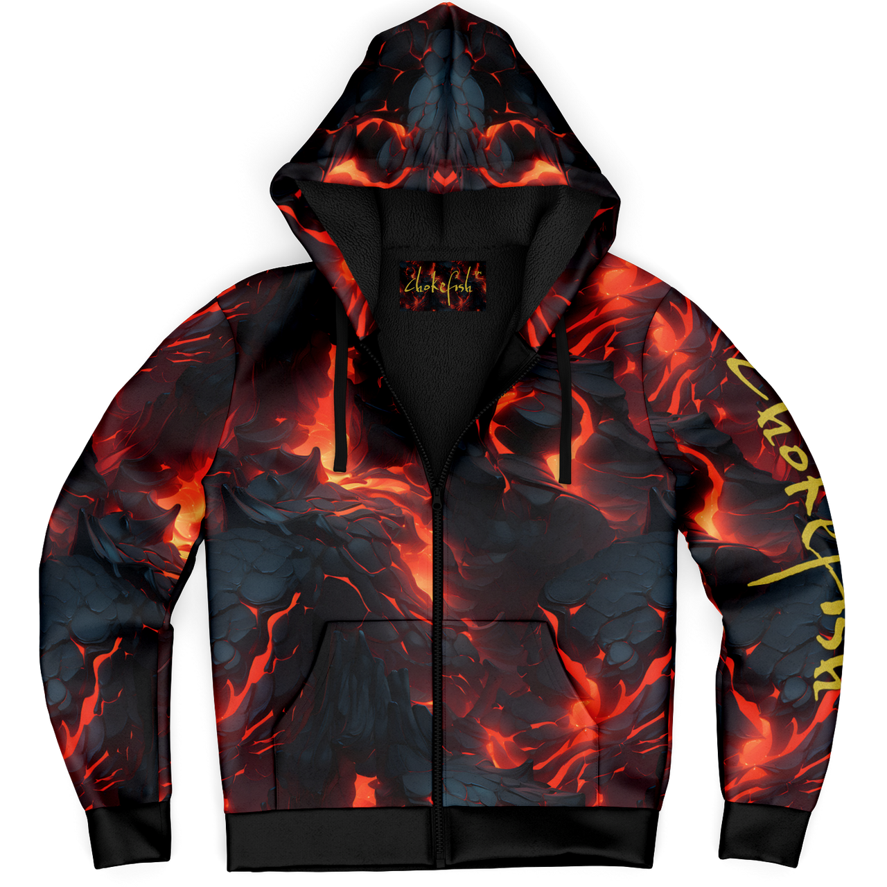 Chokefish™ Microfleece Zip-Up Hoodie Volcano-003B