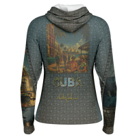 Chokefish™ Long Sleeve Every Day All Weather Shirt Hooded Women's Story of Cuba