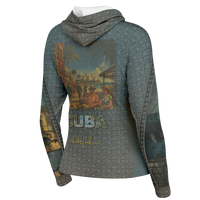Chokefish™ Long Sleeve Every Day All Weather Shirt Hooded Women's Story of Cuba
