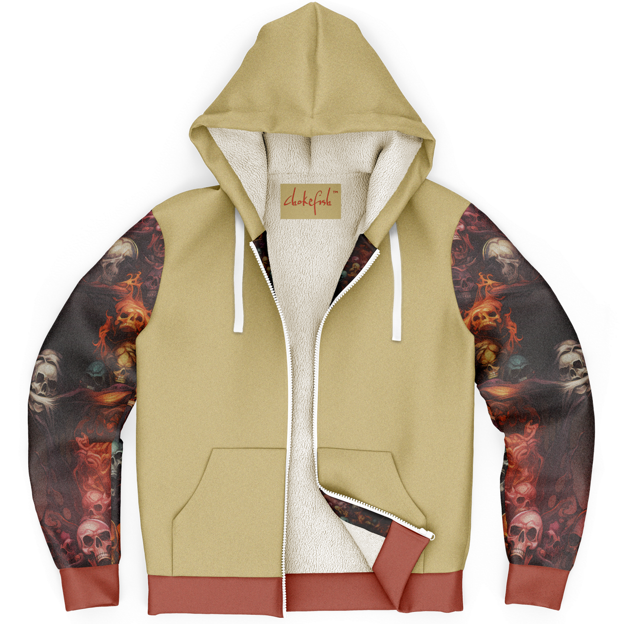 Chokefish™ Microfleece Zip-Up Hoodie Skulls-003