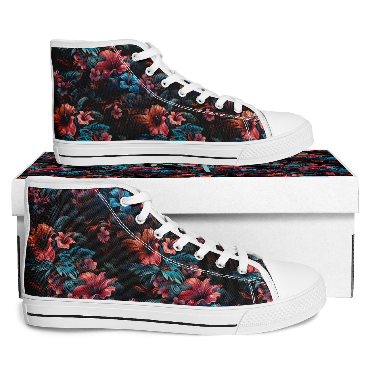 Chokefish™ Urban Peak Retro High Tops-Floral-006