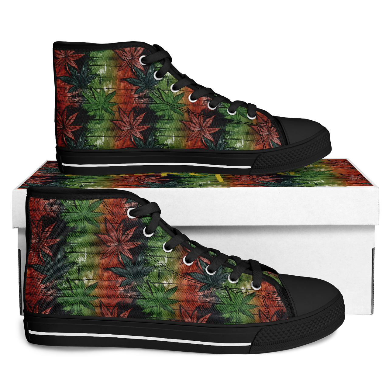 Chokefish™ Urban Peak Retro High Tops-Cannabis-005-2