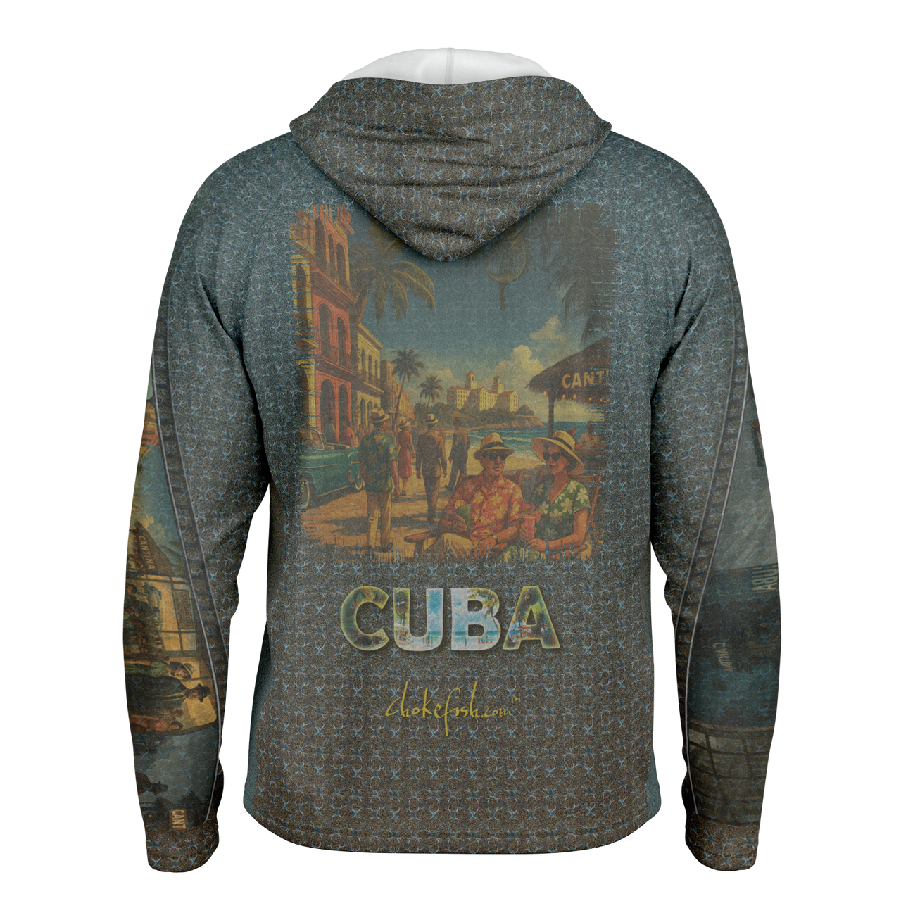 Chokefish™ Long Sleeve Every Day All Weather Shirt Men's Hooded Story-Of-Cuba