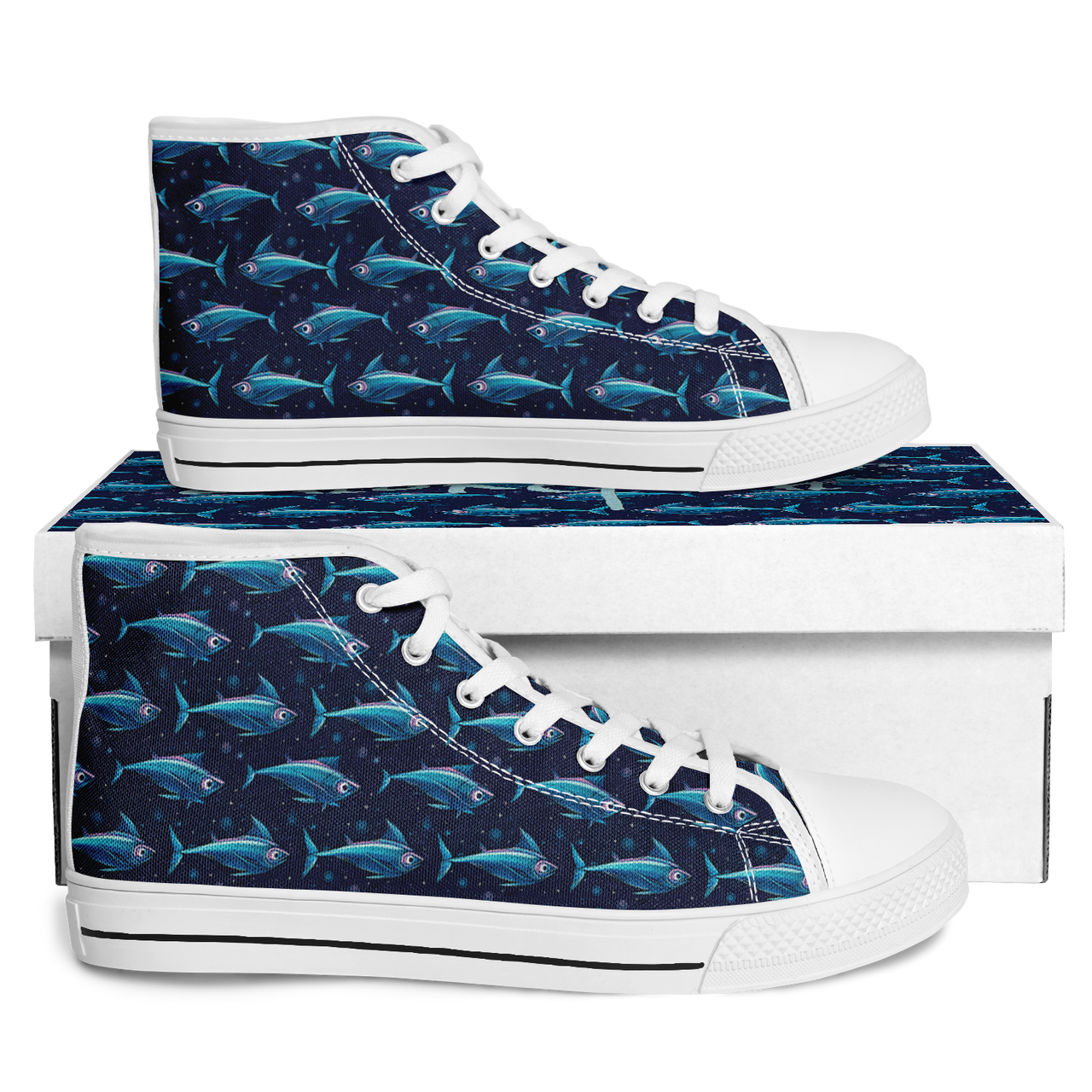 Chokefish™ Urban Peak Retro High Tops-Marine-006