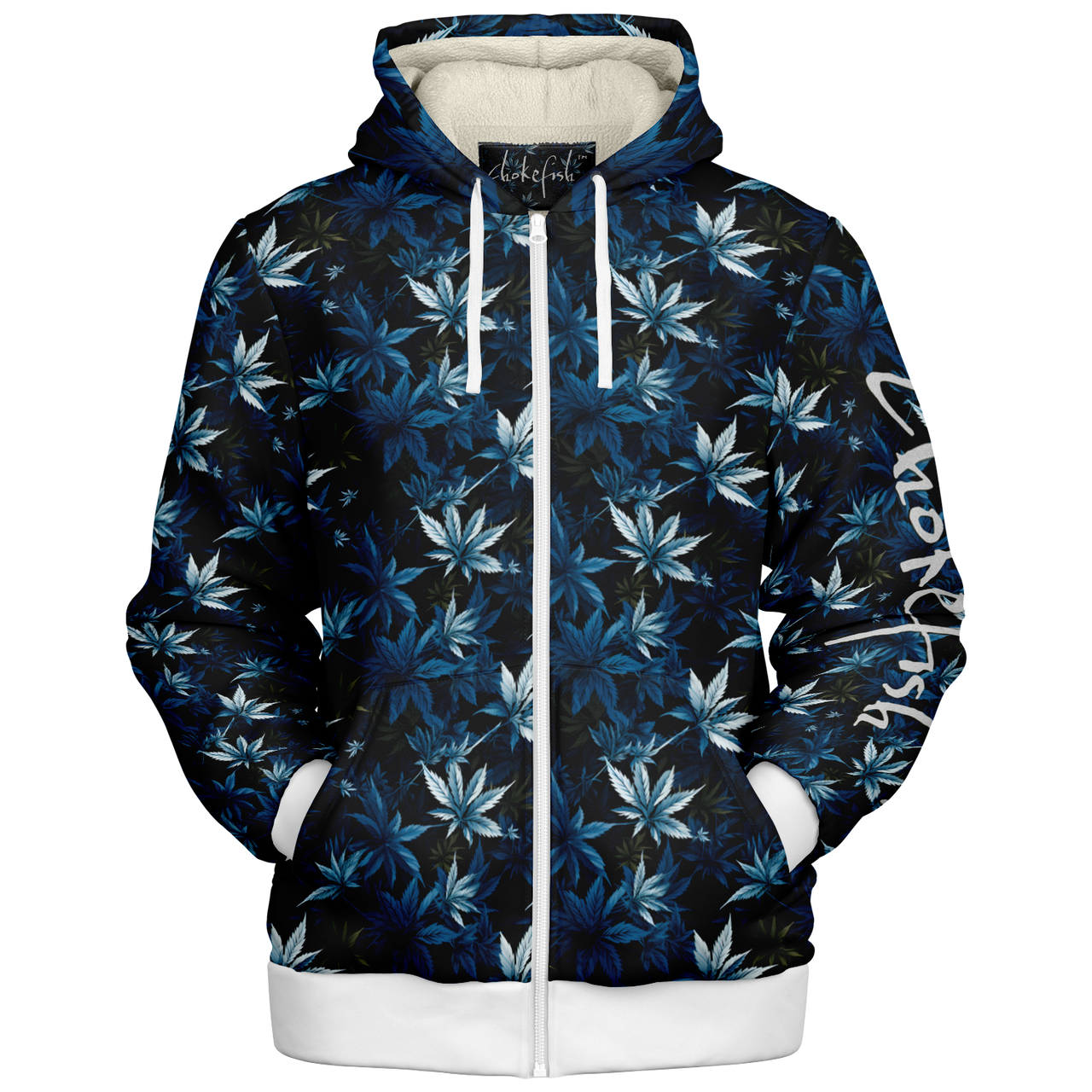 Chokefish™ Microfleece Zip-Up Hoodie Cannabis-008