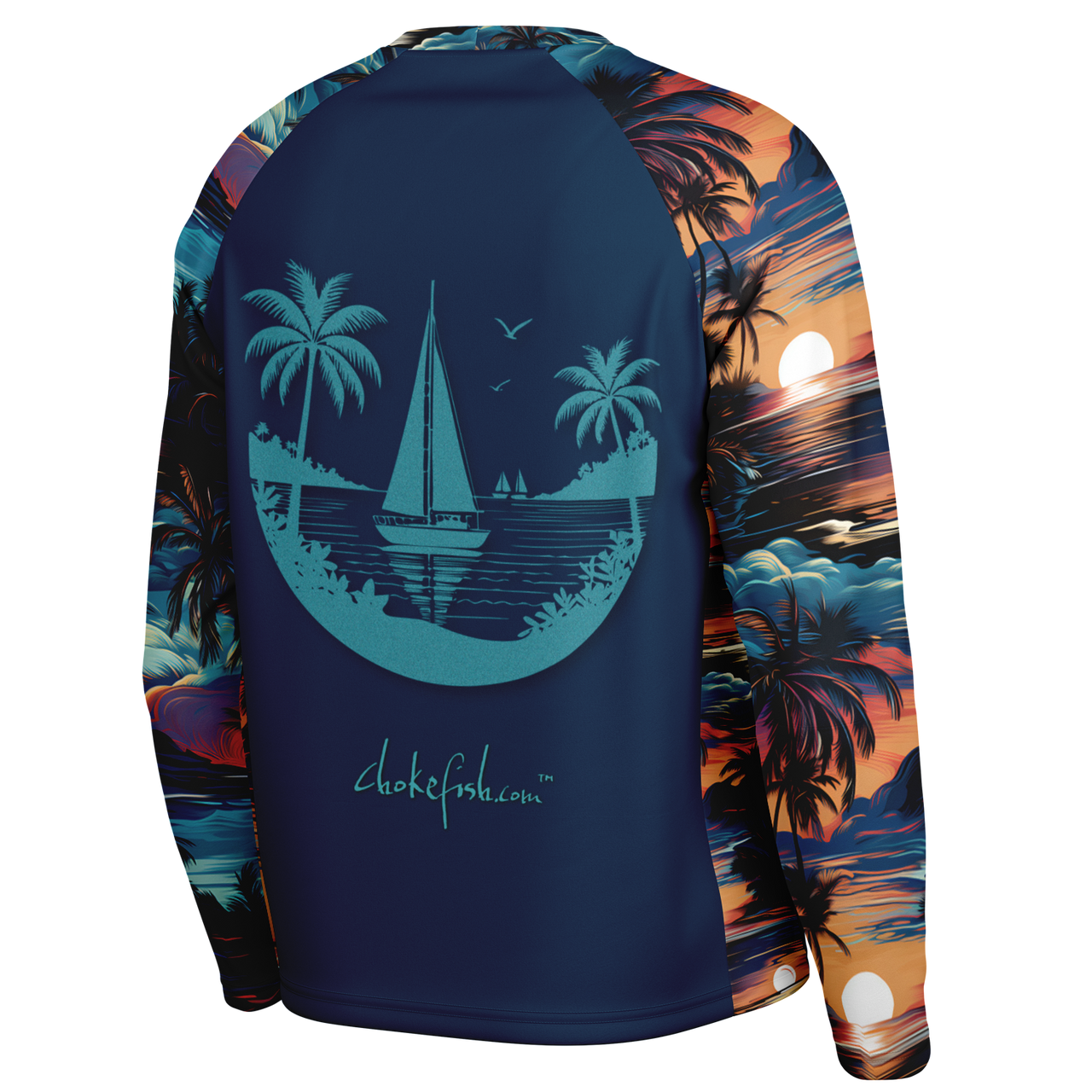 Chokefish™ Long Sleeve Every Day All Weather Trees&Boats Shirt Men's-002 - SLE