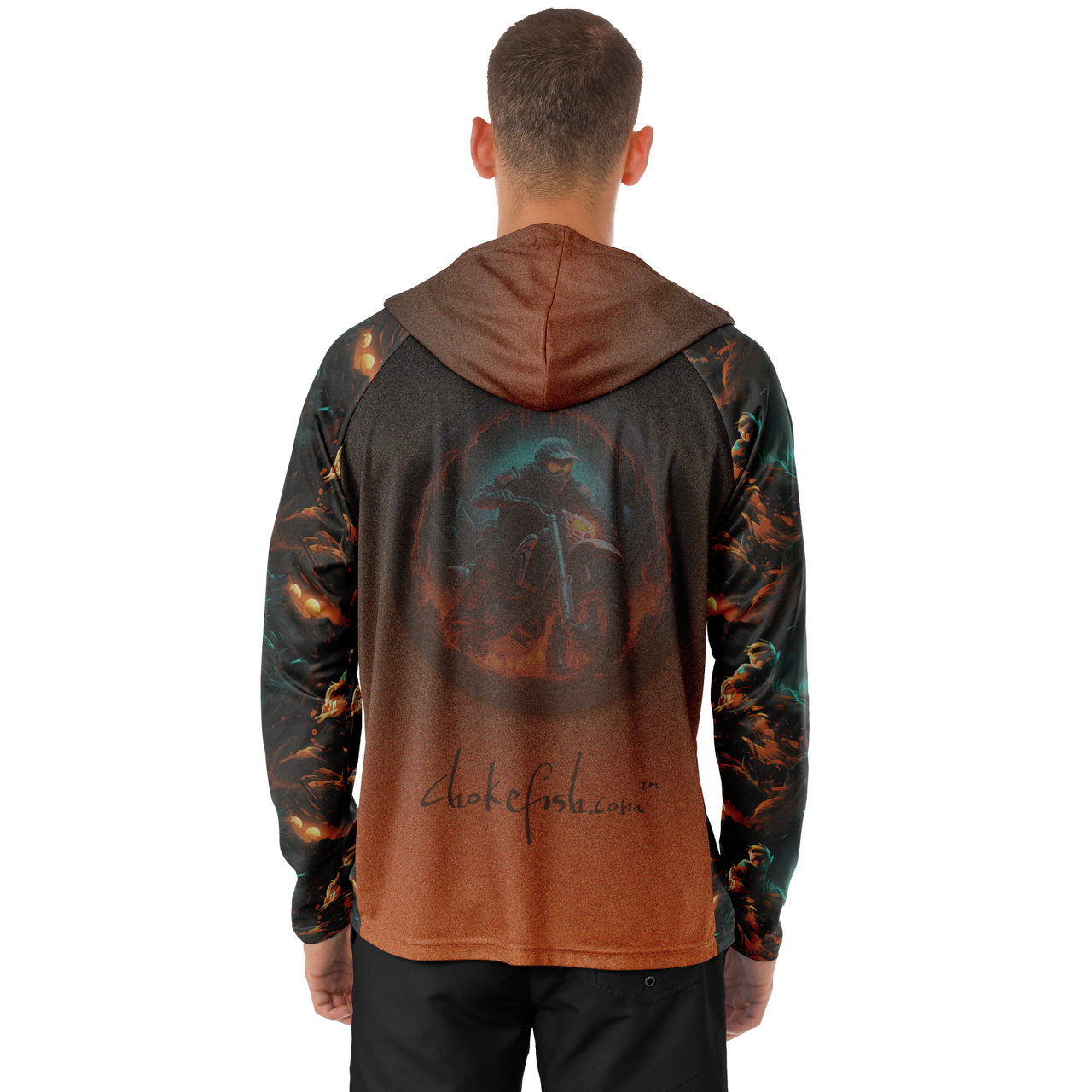 Chokefish™ Long Sleeve Every Day All Weather Hooded Shirt Men's-Motocross-001
