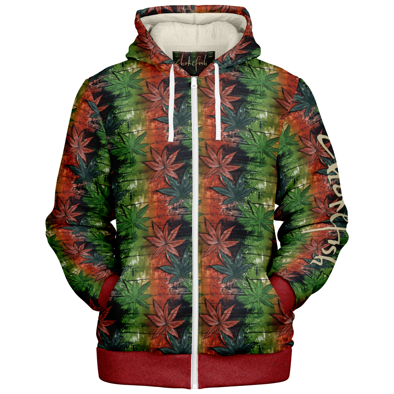 Chokefish™ Microfleece Zip-Up Hoodie Cannabis-005