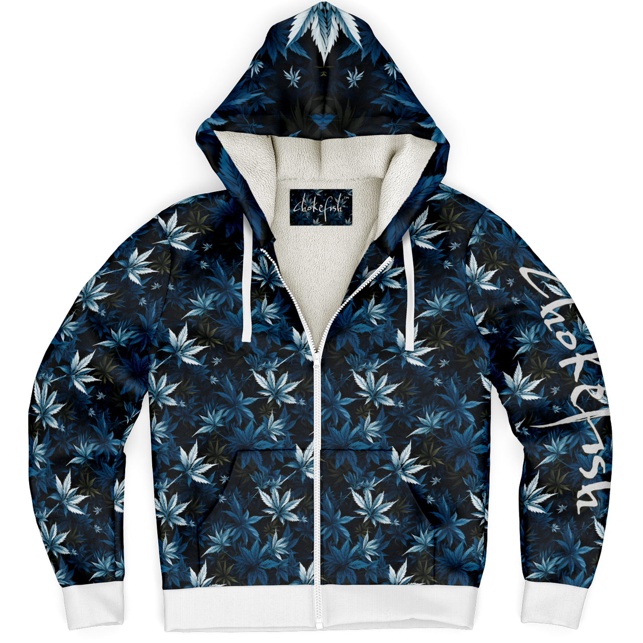 Chokefish™ Microfleece Zip-Up Hoodie Cannabis-008