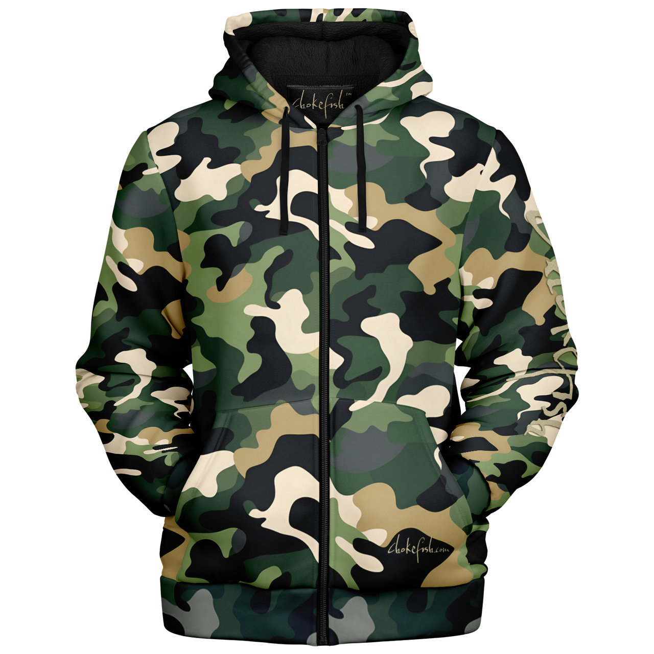 Chokefish™ Microfleece Zip-Up Hoodie Camouflage-002B
