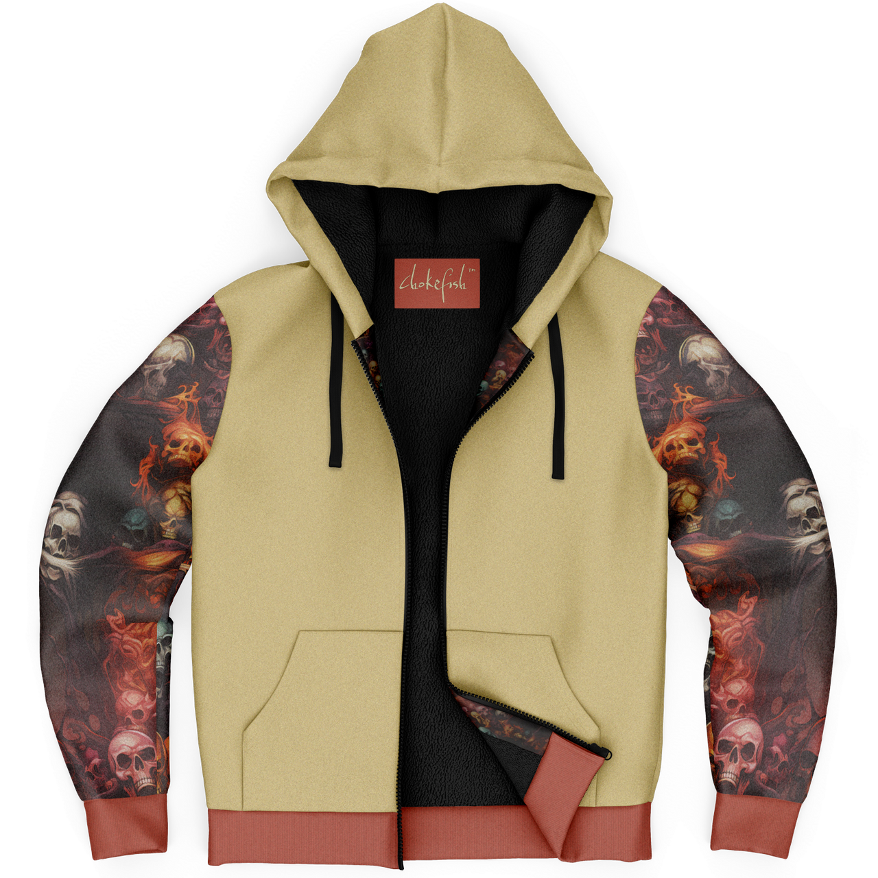 Chokefish™ Microfleece Zip-Up Hoodie Skulls-003B