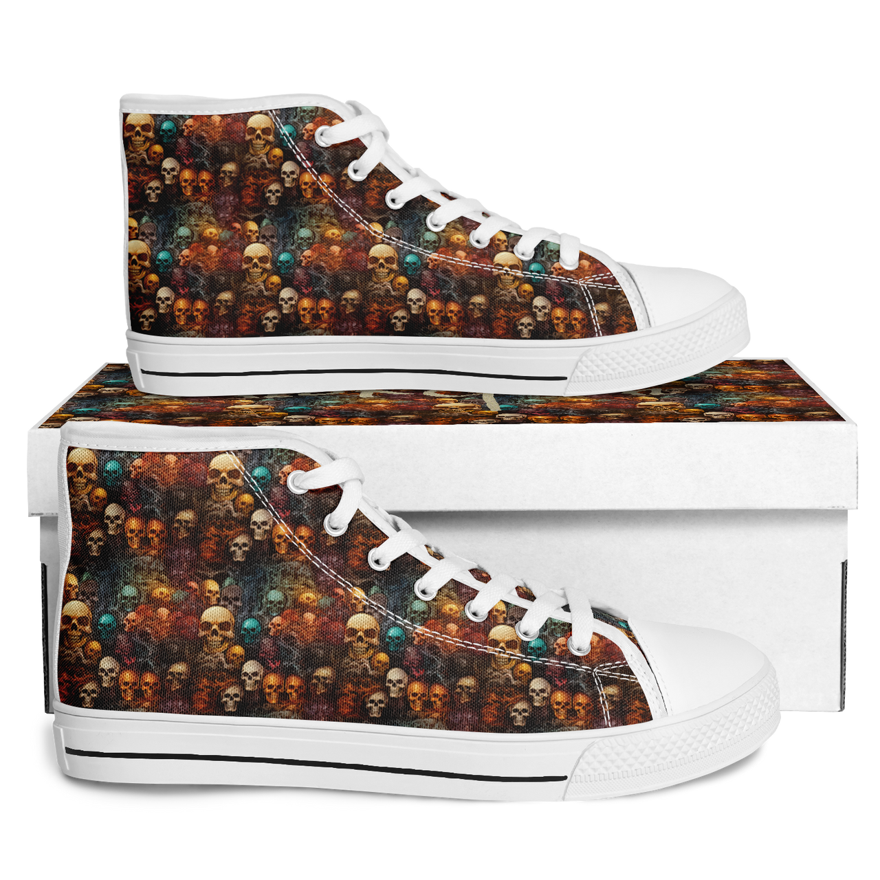 Chokefish™ Urban Peak Retro High Tops-Skulls-005