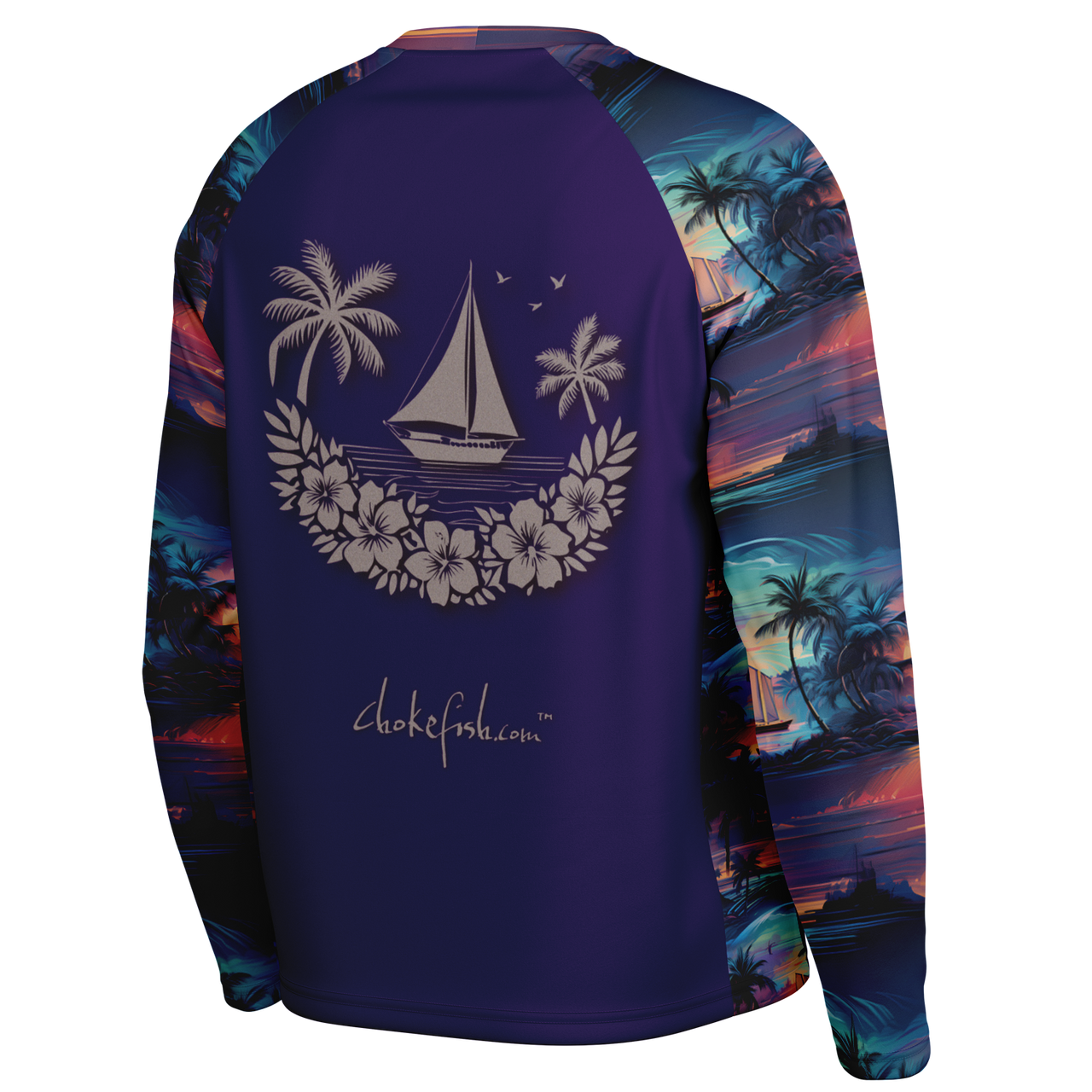 Chokefish™ Long Sleeve Every Day All Weather Trees&Boats Shirt Men's-004 - SLE