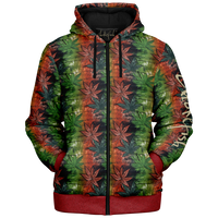 Chokefish™ Microfleece Zip-Up Hoodie Cannabis-005B