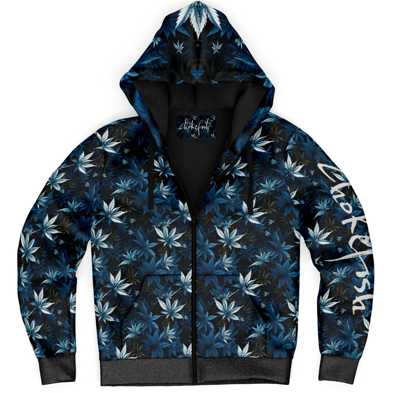 Chokefish™ Microfleece Zip-Up Hoodie Cannabis-008B