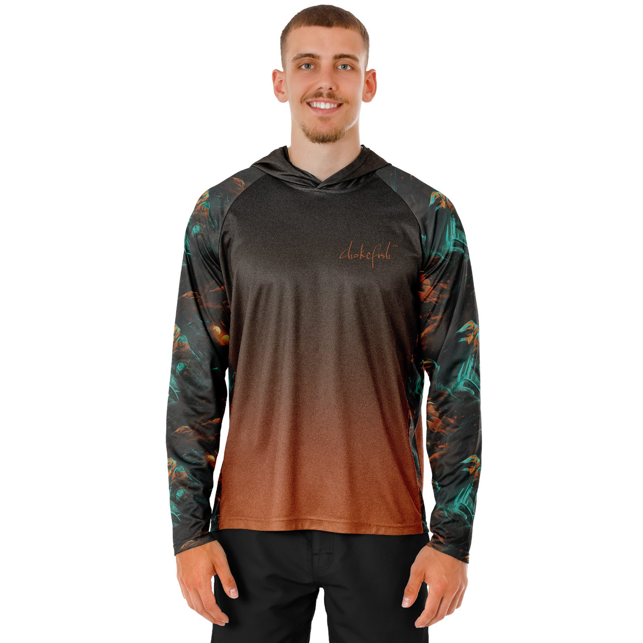 Chokefish™ Long Sleeve Every Day All Weather Hooded Shirt Men's-Motocross-001